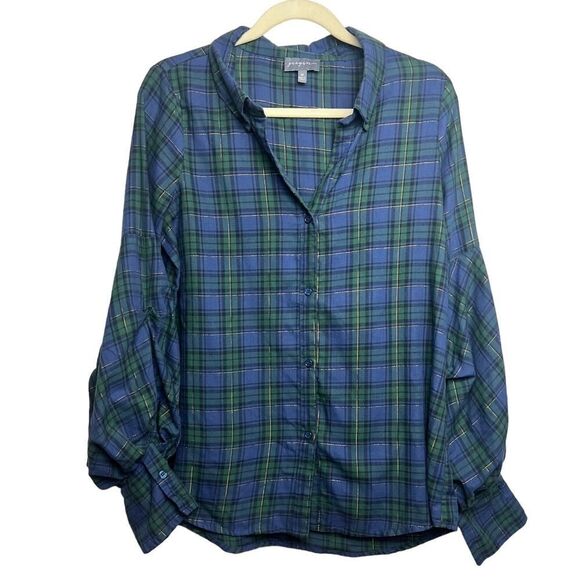 Greyson Puff Sleeve Button Down Shirt Women's Sz. M - Picture 1 of 7